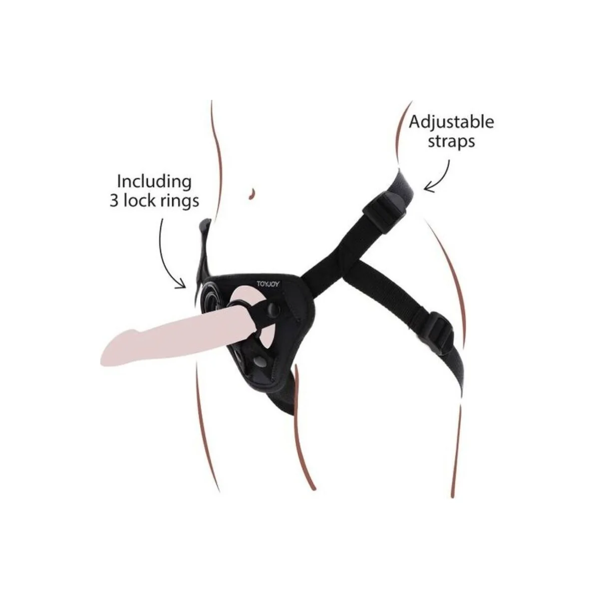 Strap-On-Gurt Schwarz von Get Real kaufen | Fesselliebe