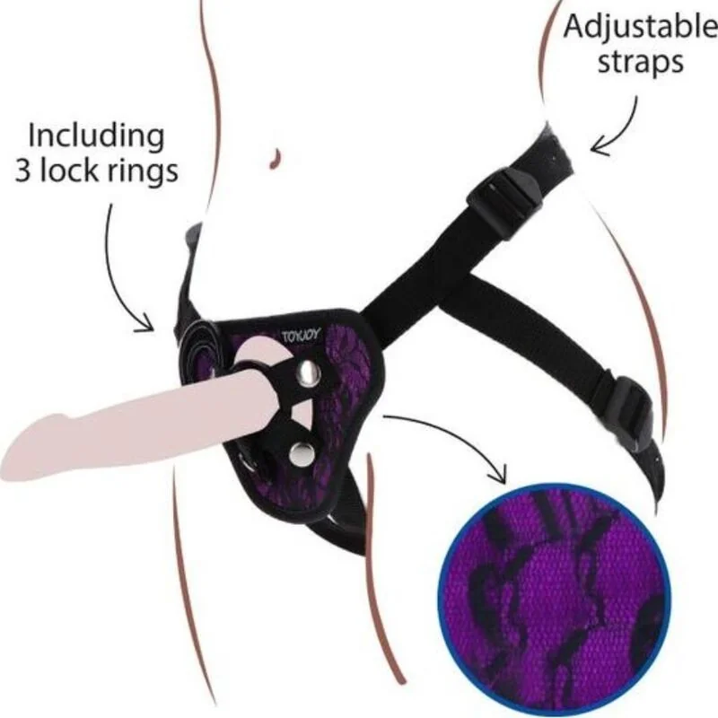 Strap-On-Spitzengeschirr Lila von Get Real kaufen | Fesselliebe