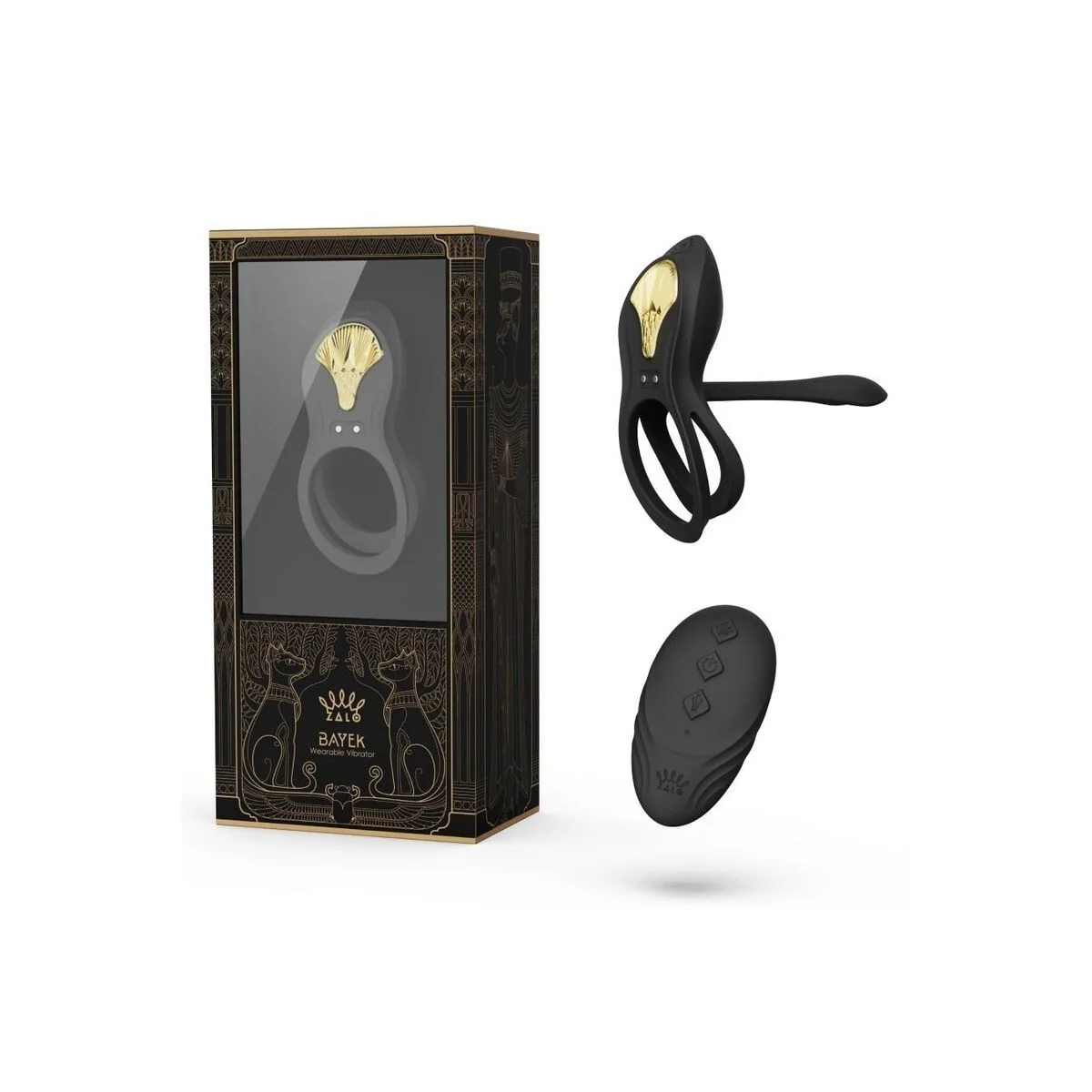 Bayek Vibrierender Paarring Schwarz von Zalo kaufen | Fesselliebe