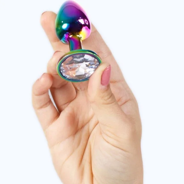 Butt Plug aus Metall Regenbogen, Kleine Größe 7 cm von Secretplay Toys kaufen | Fesselliebe