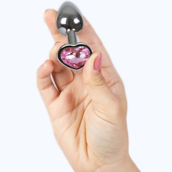 Butt Plug aus Metall Fuchsia Herz Kleine Größe 7 cm von Secretplay Toys kaufen | Fesselliebe