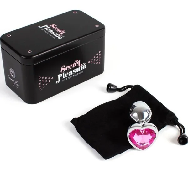 Butt Plug aus Metall Fuchsia Herz Kleine Größe 7 cm von Secretplay Toys kaufen | Fesselliebe