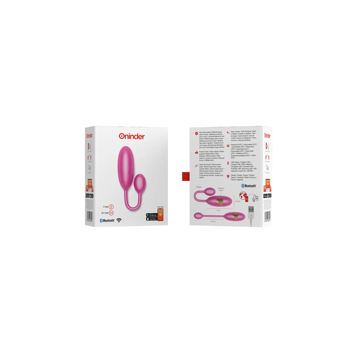 Denver Vibrationsei Rosa 7 X 2,7 cm mit kostenloser App von Oninder kaufen | Fesselliebe