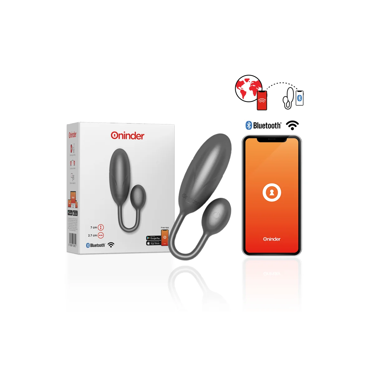 Denver Vibrierendes Ei Schwarz 7 X 2,7 cm mit kostenloser App von Oninder kaufen | Fesselliebe