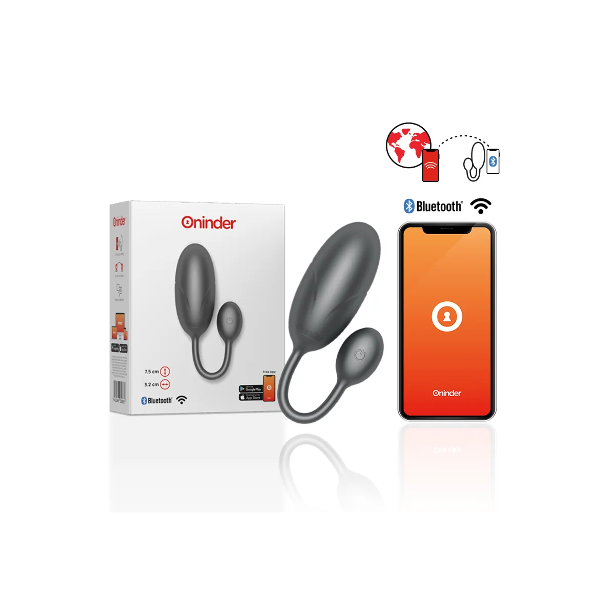 Tokyo Vibrierendes Ei Schwarz 7,5 X 3,2 cm mit kostenloser App von Oninder kaufen | Fesselliebe