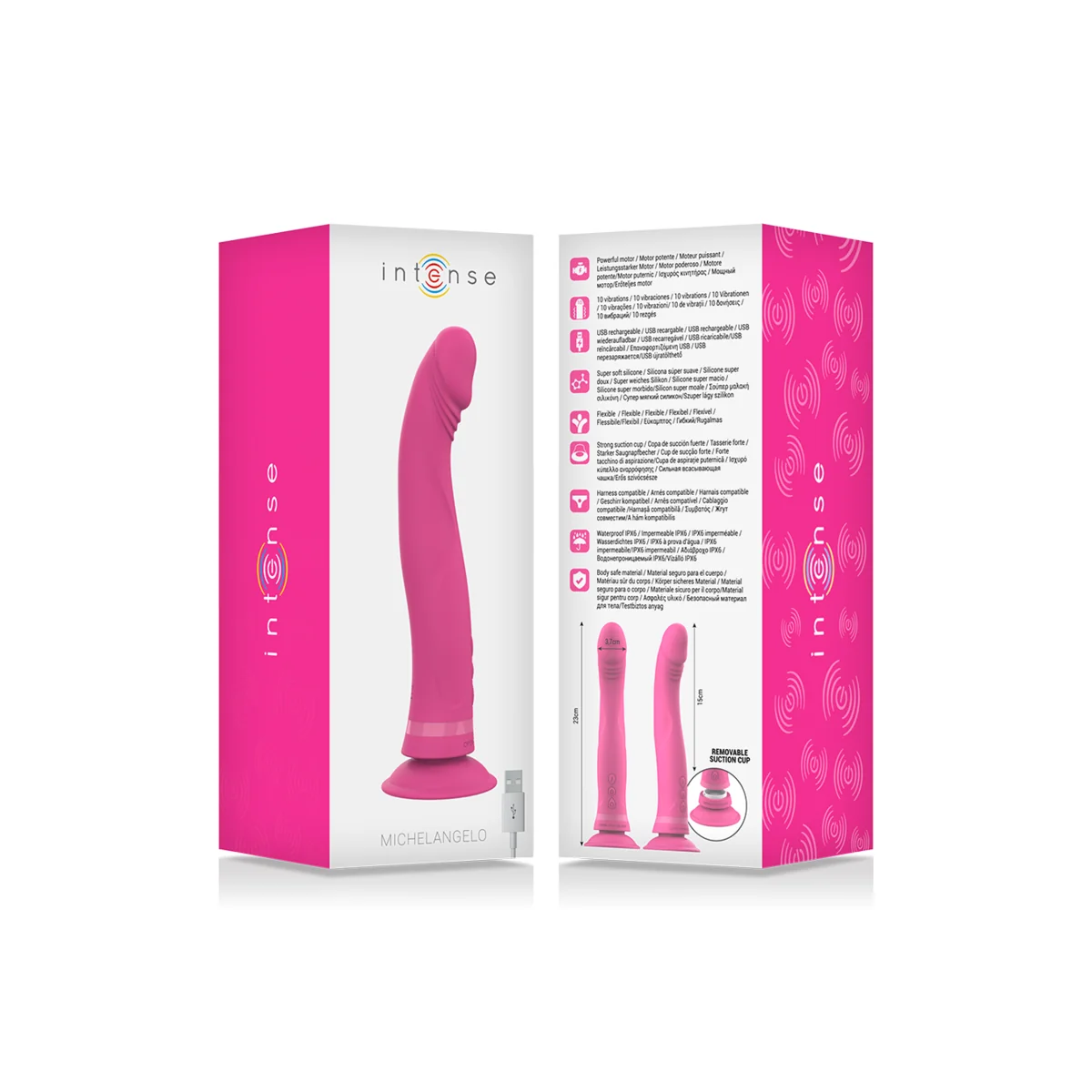 Michelangelo Rosa Silikon-Vibrator-Dildo von Intense Fun kaufen | Fesselliebe