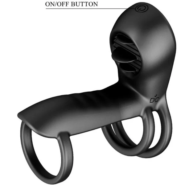 Jammy Penis-Hülle 12 Vibrationen mit wiederaufladbarer Silikon-Zunge von Pretty Love Male kaufen | Fesselliebe