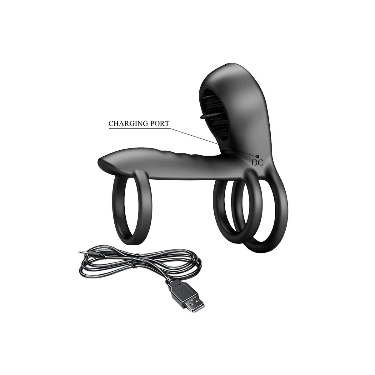 Jammy Penis-Hülle 12 Vibrationen mit wiederaufladbarer Silikon-Zunge von Pretty Love Male kaufen | Fesselliebe