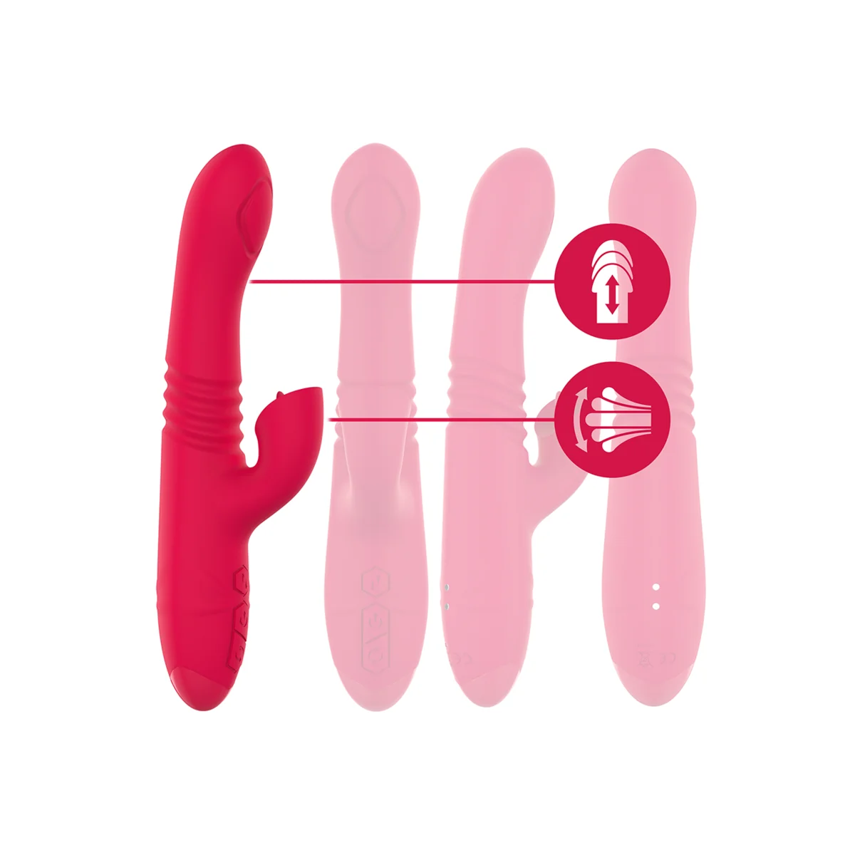 Dua Multifunktions-wiederaufladbarer Auf- und Ab-Vibrator mit Roter Zunge von Intense Fun kaufen | Fesselliebe