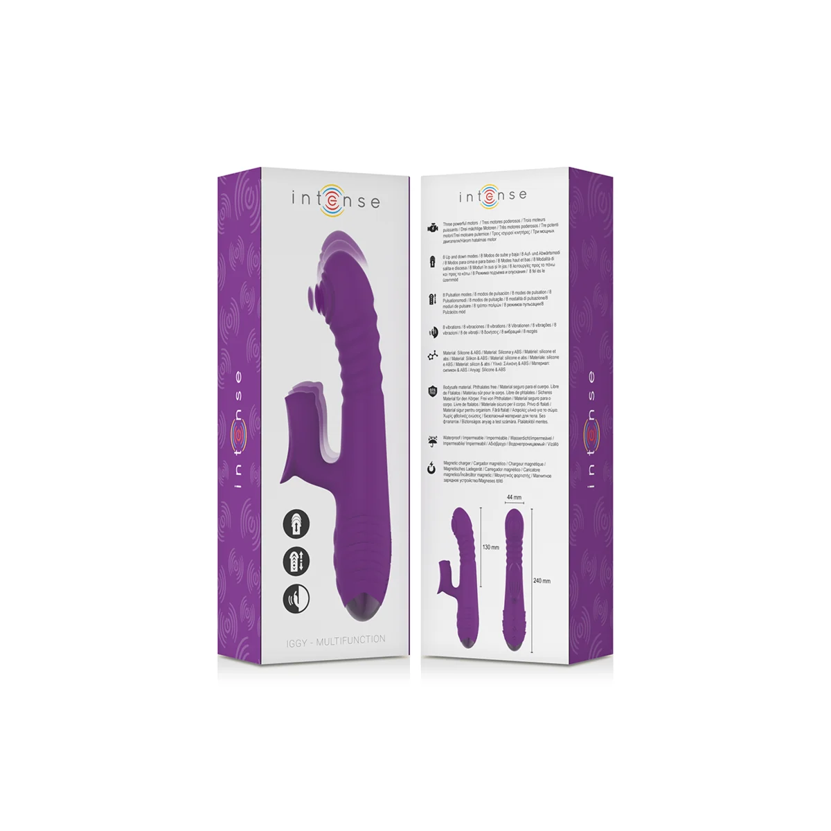 Iggy Multifunktions-wiederaufladbarer Vibrator Up & Down mit Klitorelstimulator Lila von Intense Fun kaufen | Fesselliebe