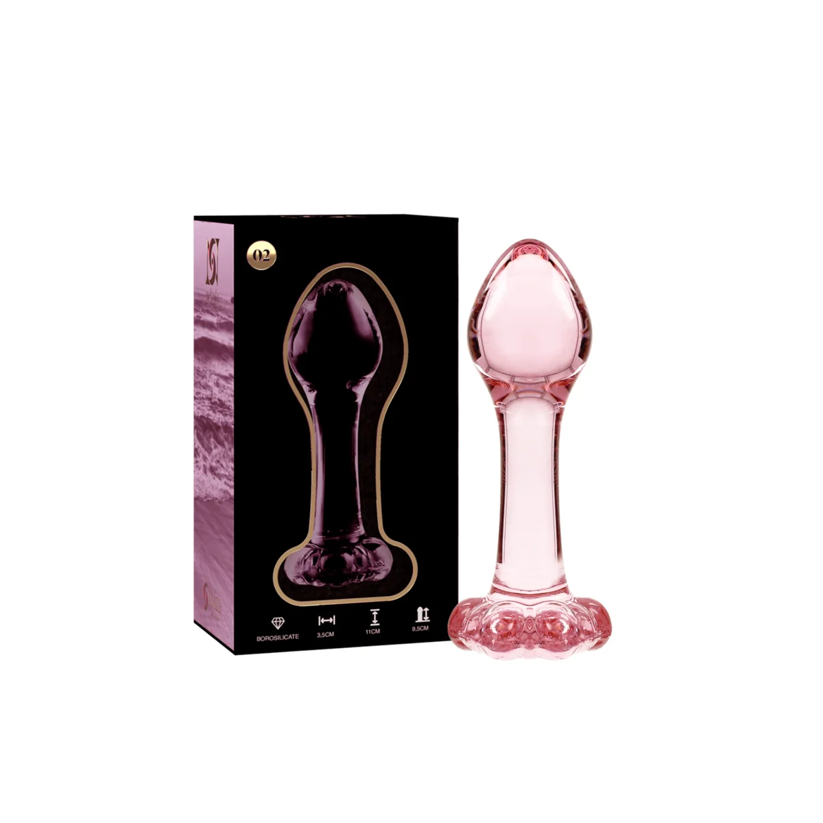 Modell 2 Analplug Borosilikatglas Rosa 11 cm -O- 3.5 cm von Nebula Series By Ibiza kaufen | Fesselliebe