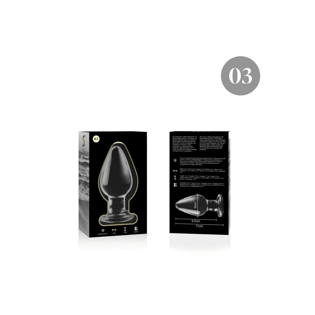 Modell 3 Analplug Borosilikatglas Transparent 11 cm -O- 5 cm von Nebula Series By Ibiza kaufen | Fesselliebe