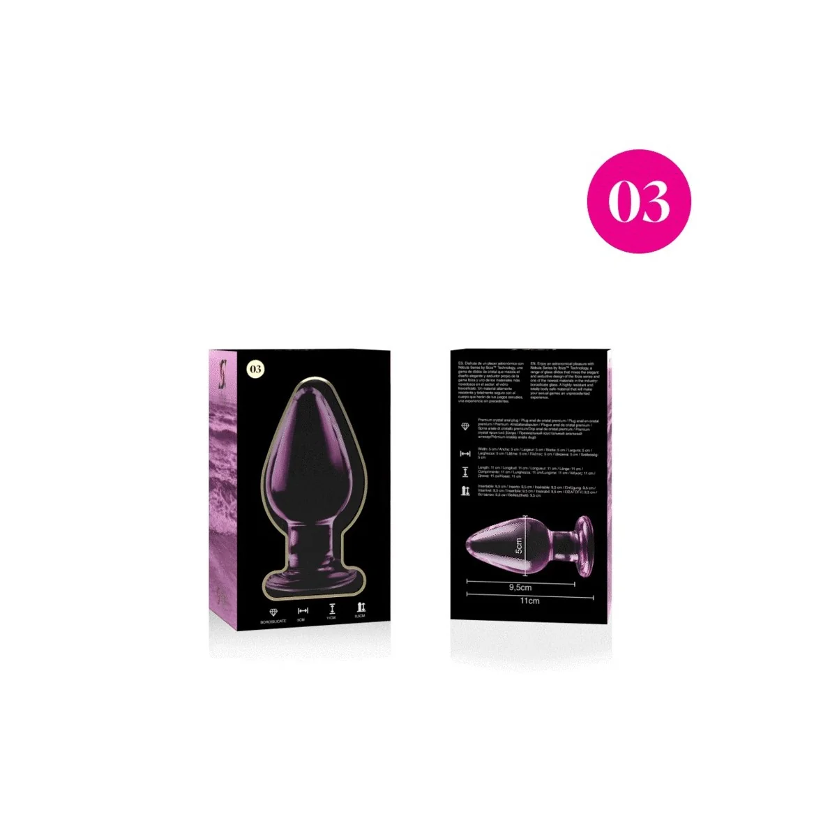 Modell 3 Analplug Borosilikatglas Rosa 11 cm -O- 5 cm von Nebula Series By Ibiza kaufen | Fesselliebe