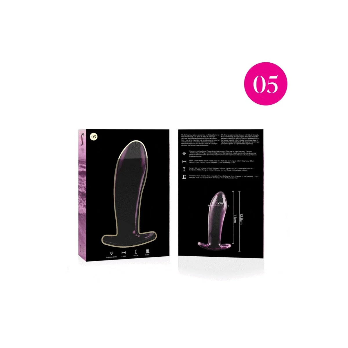 Modell 5 Analplug Borosilikatglas Rosa 12.5 cm -O- 3.5 cm von Nebula Series By Ibiza kaufen | Fesselliebe