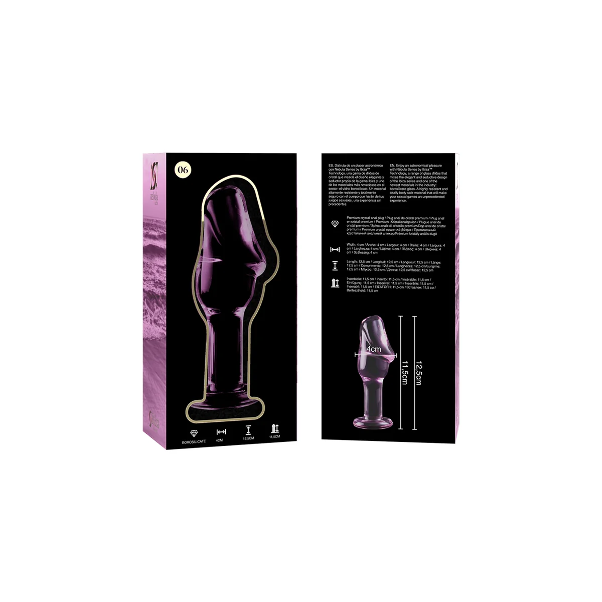 Modell 6 Analplug Borosilikatglas Rosa 12.5 cm -O- 4 cm von Nebula Series By Ibiza kaufen | Fesselliebe