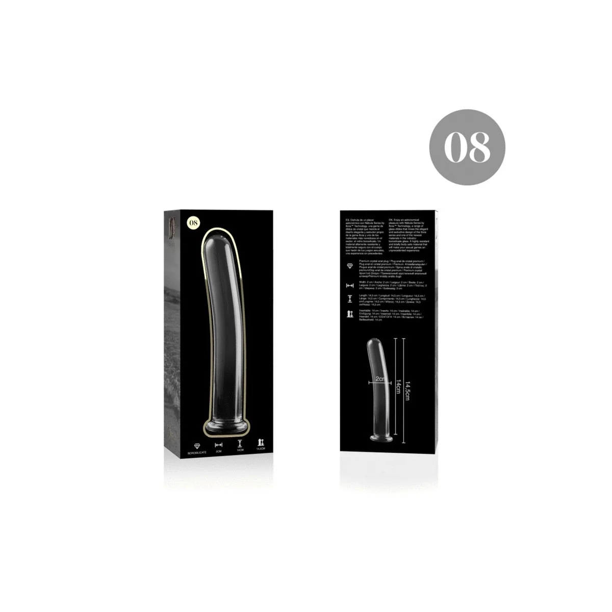 Modell 8 Dildo Borosilikatglas Klar 14.5 cm -O- 2 cm von Nebula Series By Ibiza kaufen | Fesselliebe