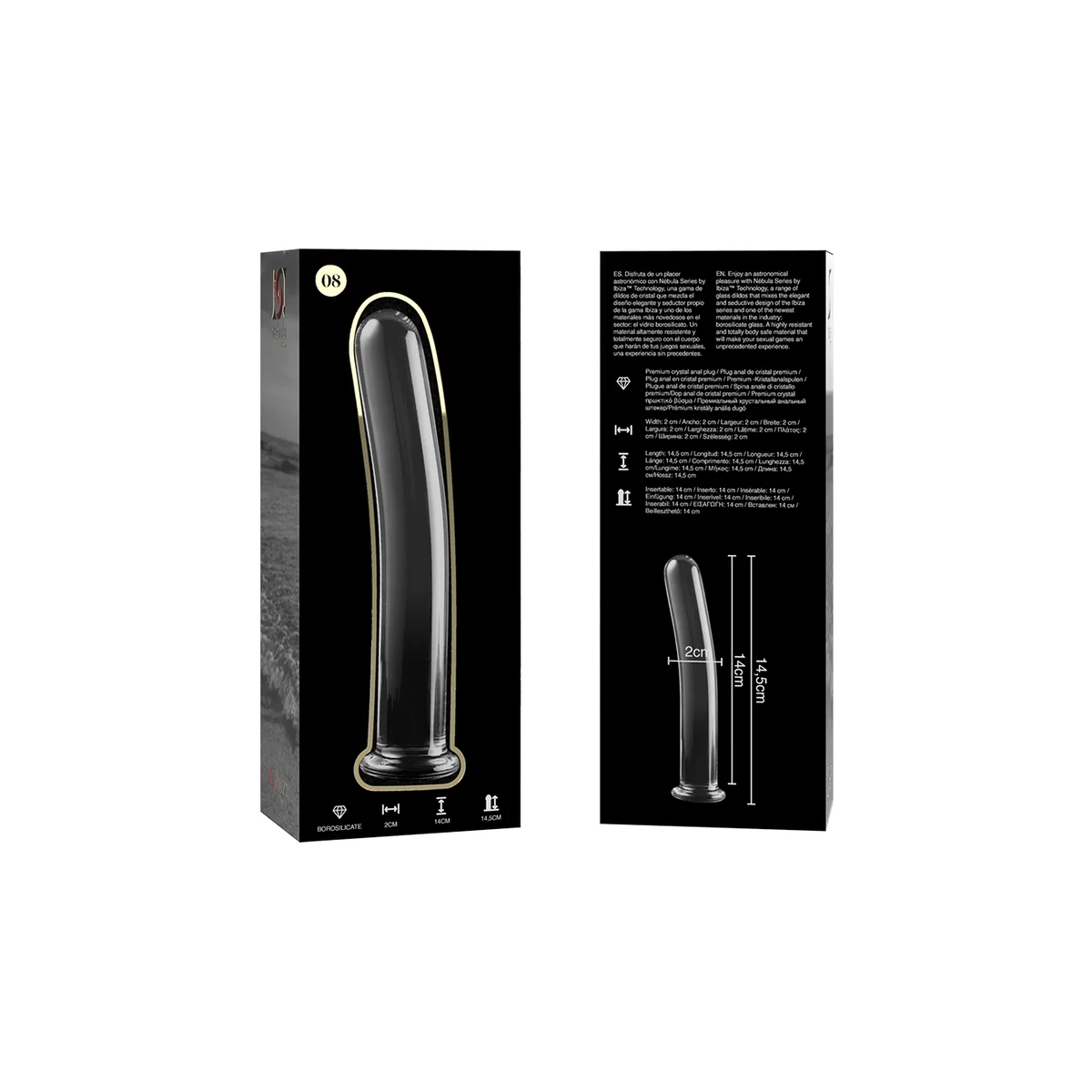 Modell 8 Dildo Borosilikatglas Klar 14.5 cm -O- 2 cm von Nebula Series By Ibiza kaufen | Fesselliebe
