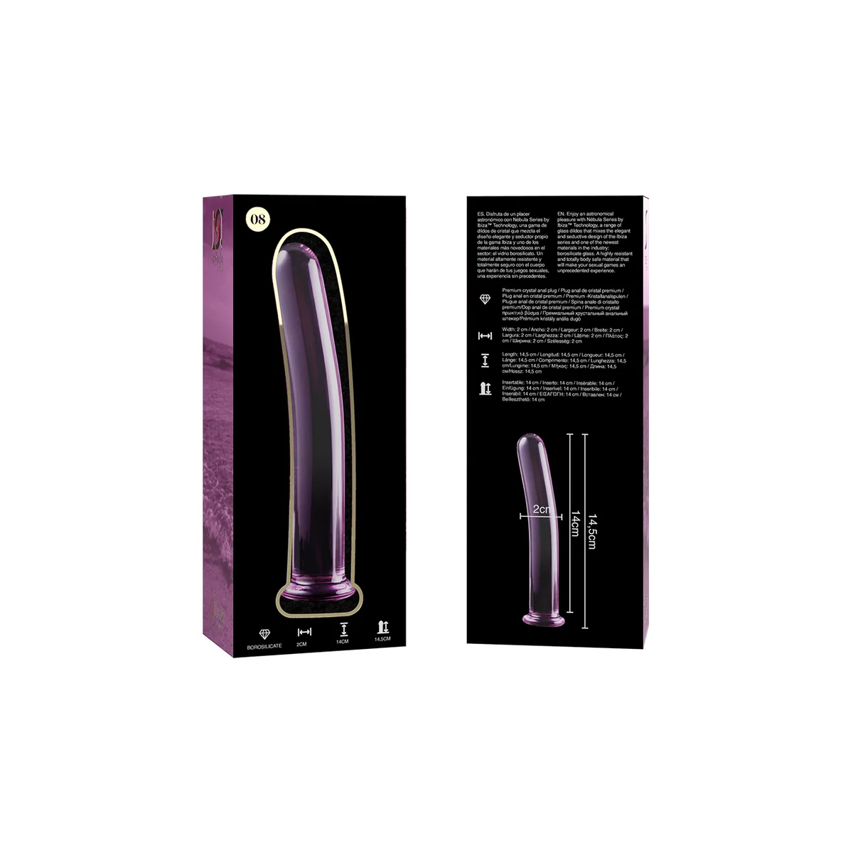 Modell 8 Dildo Borosilikatglas Rosa 14.5 cm -O- 2 cm von Nebula Series By Ibiza kaufen | Fesselliebe