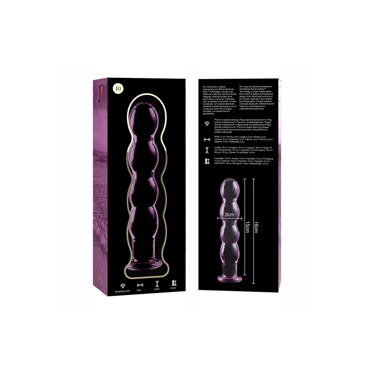 Modell 10 Dildo Borosilikatglas Rosa 16.5 cm -O- 3.5 cm von Nebula Series By Ibiza kaufen | Fesselliebe