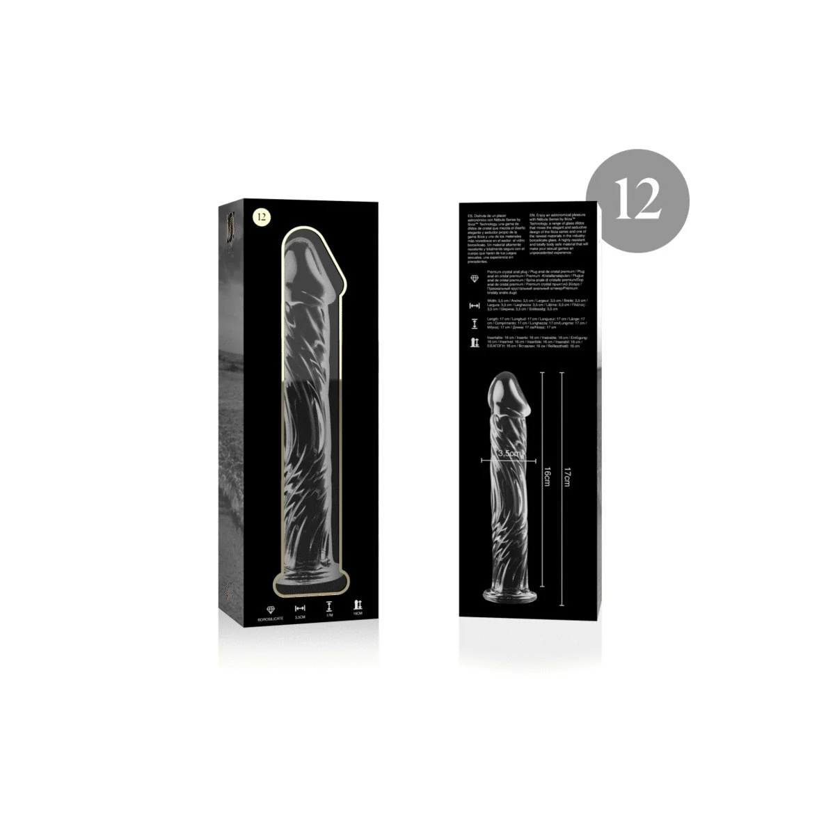 Modell 12 Dildo Borosilikatglas Klar 17 cm -O- 3.5 cm von Nebula Series By Ibiza kaufen | Fesselliebe