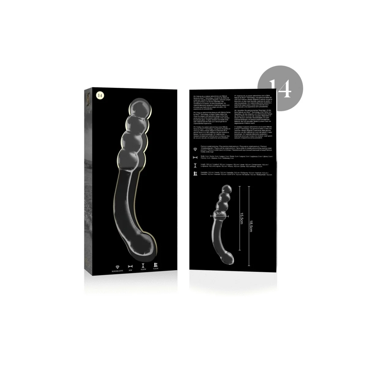 Modell 14 Dildo Borosilikatglas Klar 18.5 cm -O- 3 cm von Nebula Series By Ibiza kaufen | Fesselliebe