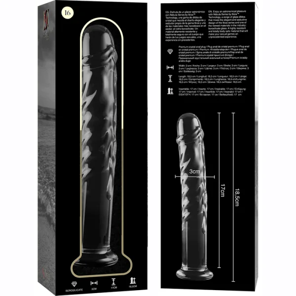 Modell 16 Dildo Borosilikatglas Klar 18.5 cm -O- 3 cm von Nebula Series By Ibiza kaufen | Fesselliebe