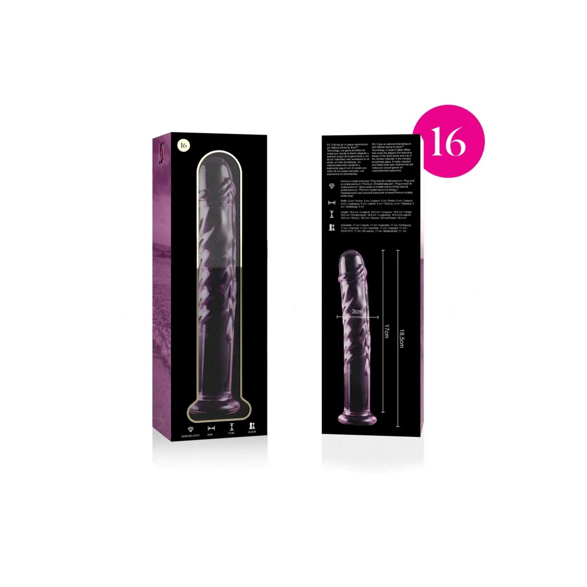 Modell 16 Dildo Borosilikatglas Rosa 18.5 cm -O- 3 cm von Nebula Series By Ibiza kaufen | Fesselliebe