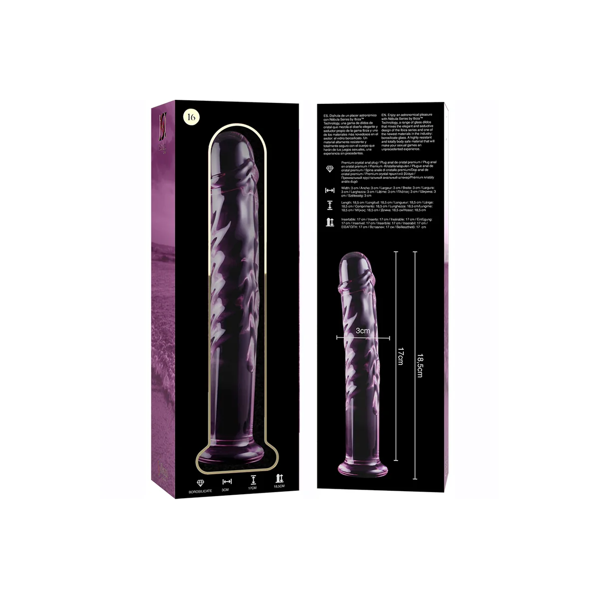Modell 16 Dildo Borosilikatglas Rosa 18.5 cm -O- 3 cm von Nebula Series By Ibiza kaufen | Fesselliebe