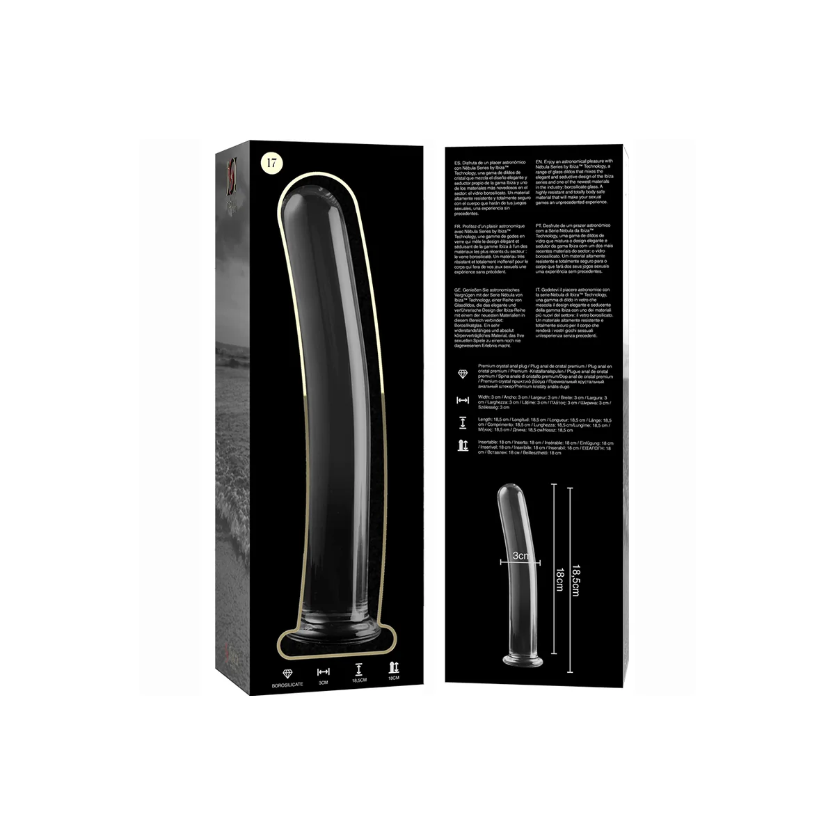 Modell 17 Dildo Borosilikatglas Klar 18.5 cm -O- 3 cm von Nebula Series By Ibiza kaufen | Fesselliebe