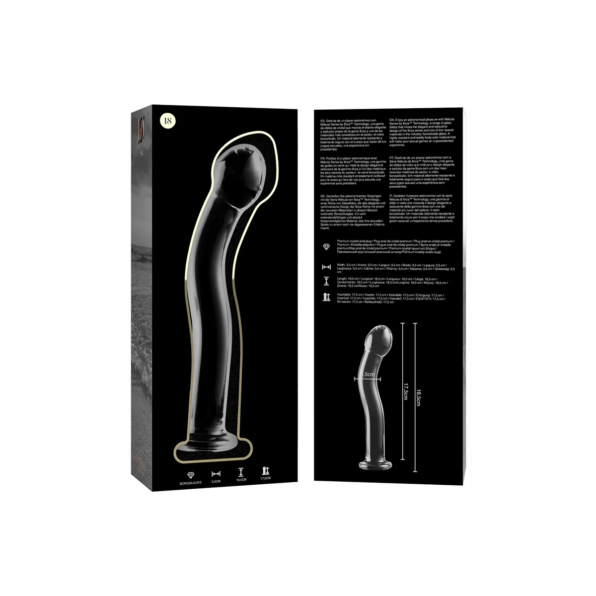 Modell 18 Dildo Borosilikatglas Klar 18.5 cm -O- 3.5 cm von Nebula Series By Ibiza kaufen | Fesselliebe