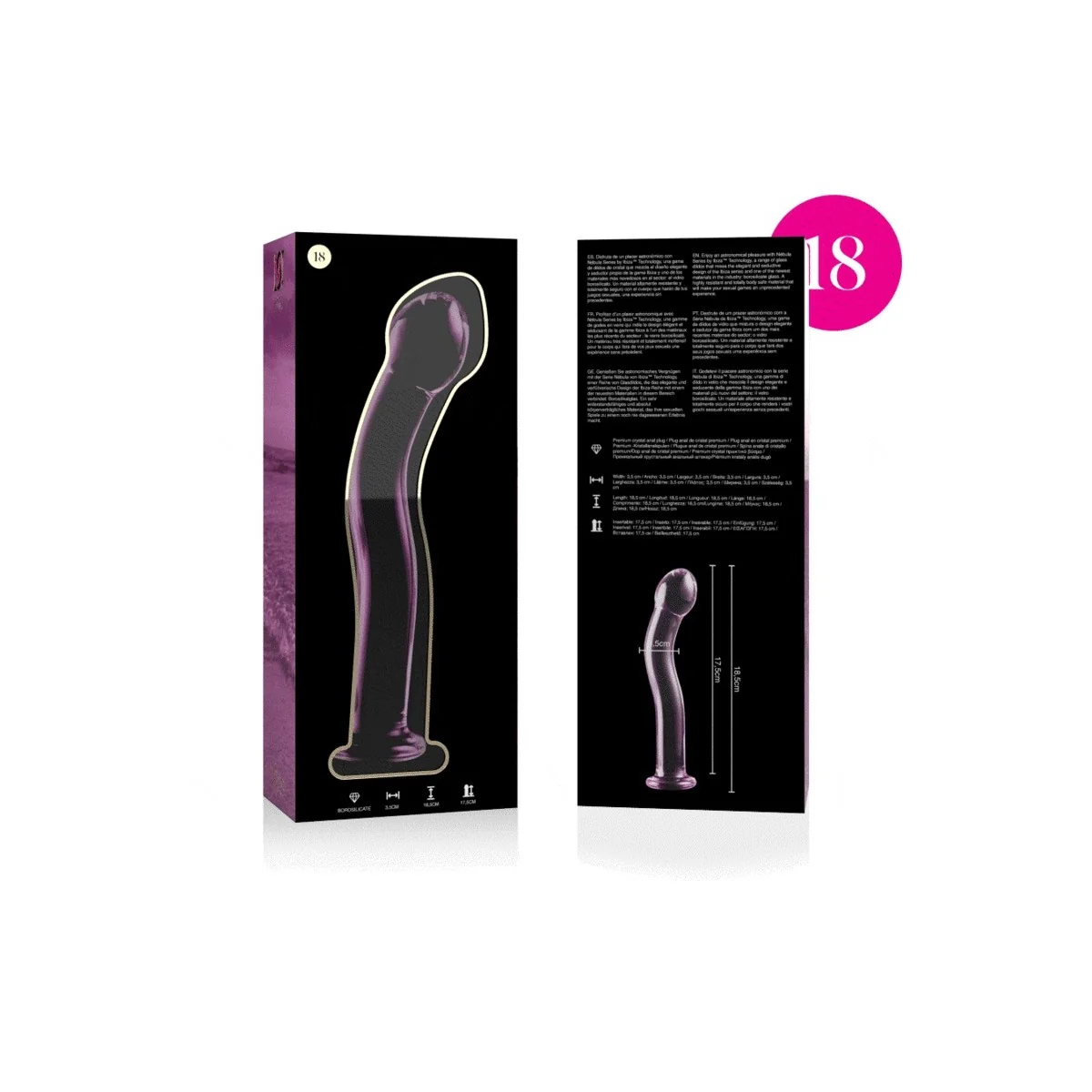 Modell 18 Dildo Borosilikatglas Rosa 18.5 cm -O- 3.5 cm von Nebula Series By Ibiza kaufen | Fesselliebe