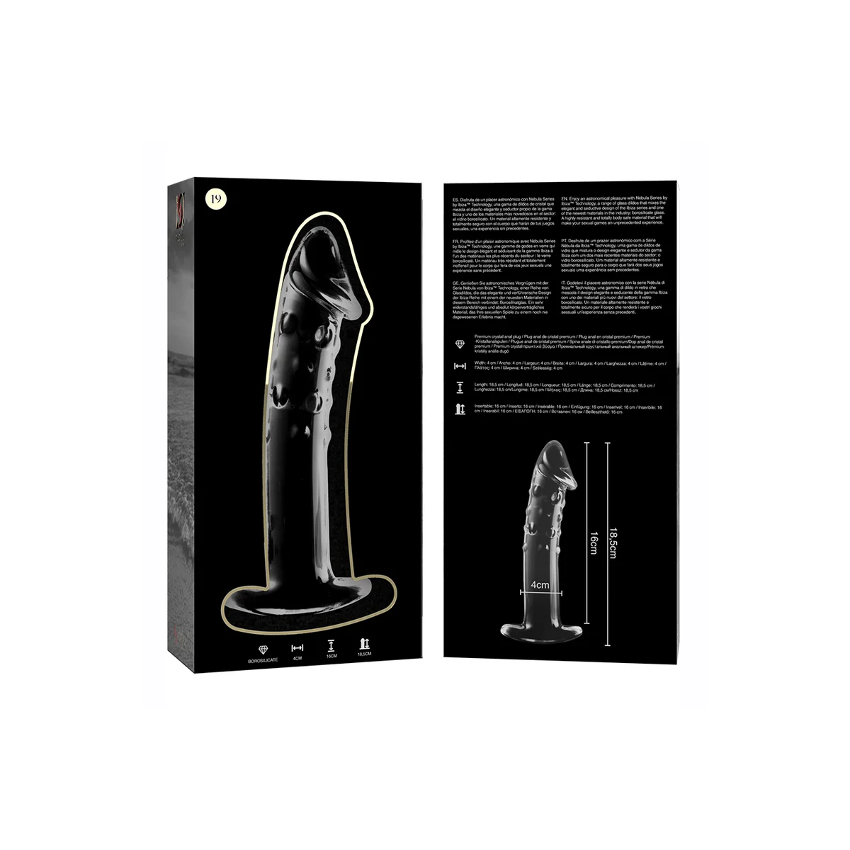 Modell 19 Dildo Borosilikatglas Klar 18.5 cm -O- 4 cm von Nebula Series By Ibiza kaufen | Fesselliebe
