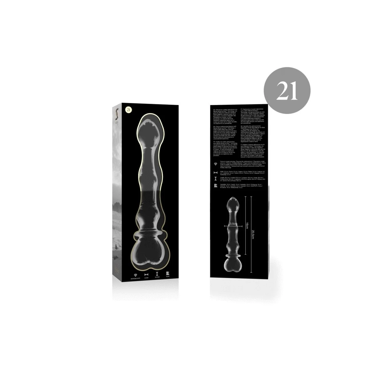 Modell 21 Dildo Borosilikatglas Klar 20.5 cm -O- 3.5 cm von Nebula Series By Ibiza kaufen | Fesselliebe