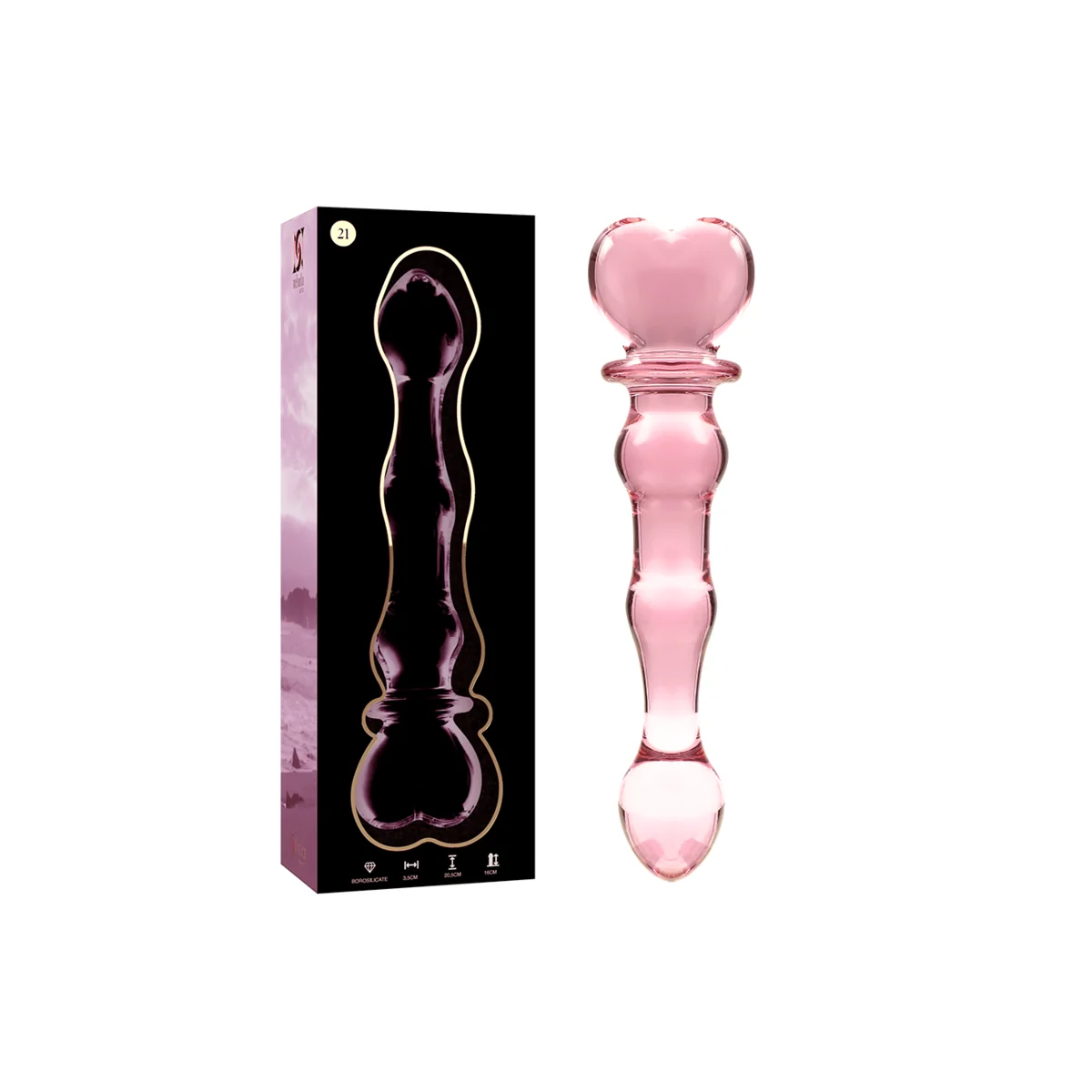 Modell 21 Dildo Borosilikatglas Rosa 20.5 cm -O- 3.5 cm von Nebula Series By Ibiza kaufen | Fesselliebe