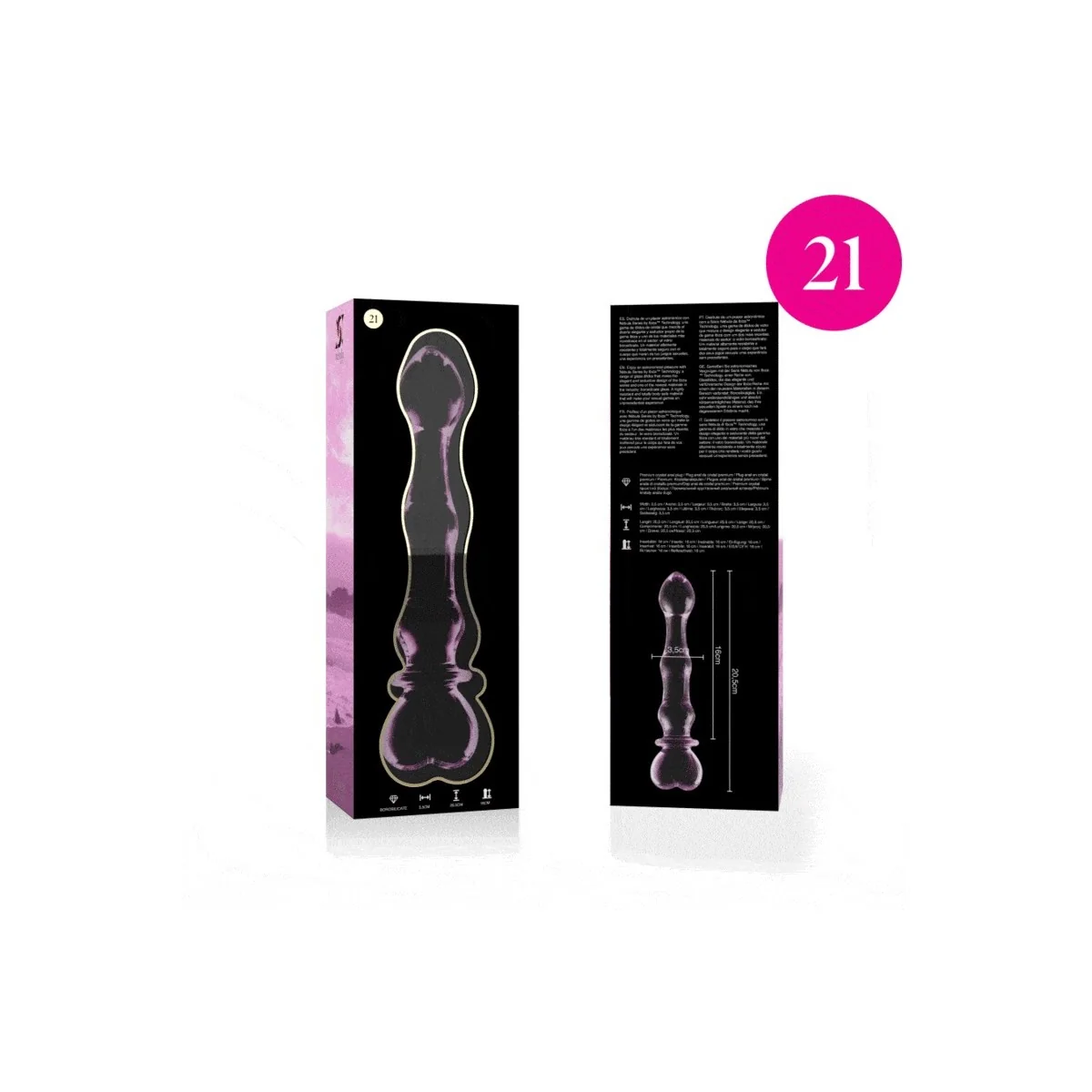 Modell 21 Dildo Borosilikatglas Rosa 20.5 cm -O- 3.5 cm von Nebula Series By Ibiza kaufen | Fesselliebe