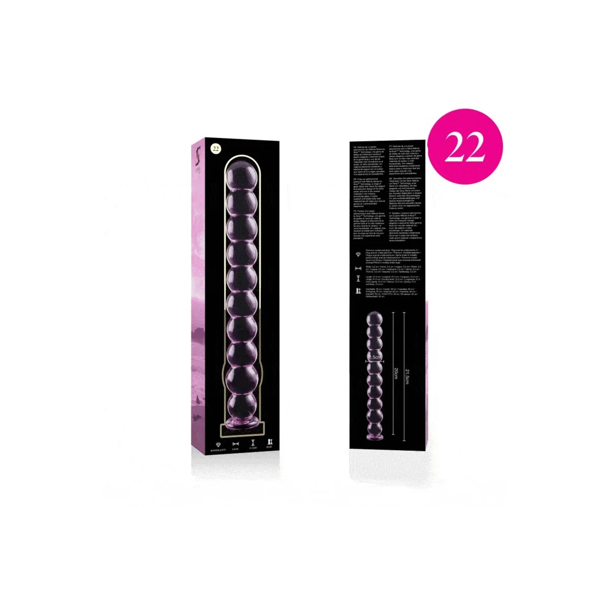 Modell 22 Dildo Borosilikatglas Rosa 21.5 cm -O- 2.5 cm von Nebula Series By Ibiza kaufen | Fesselliebe