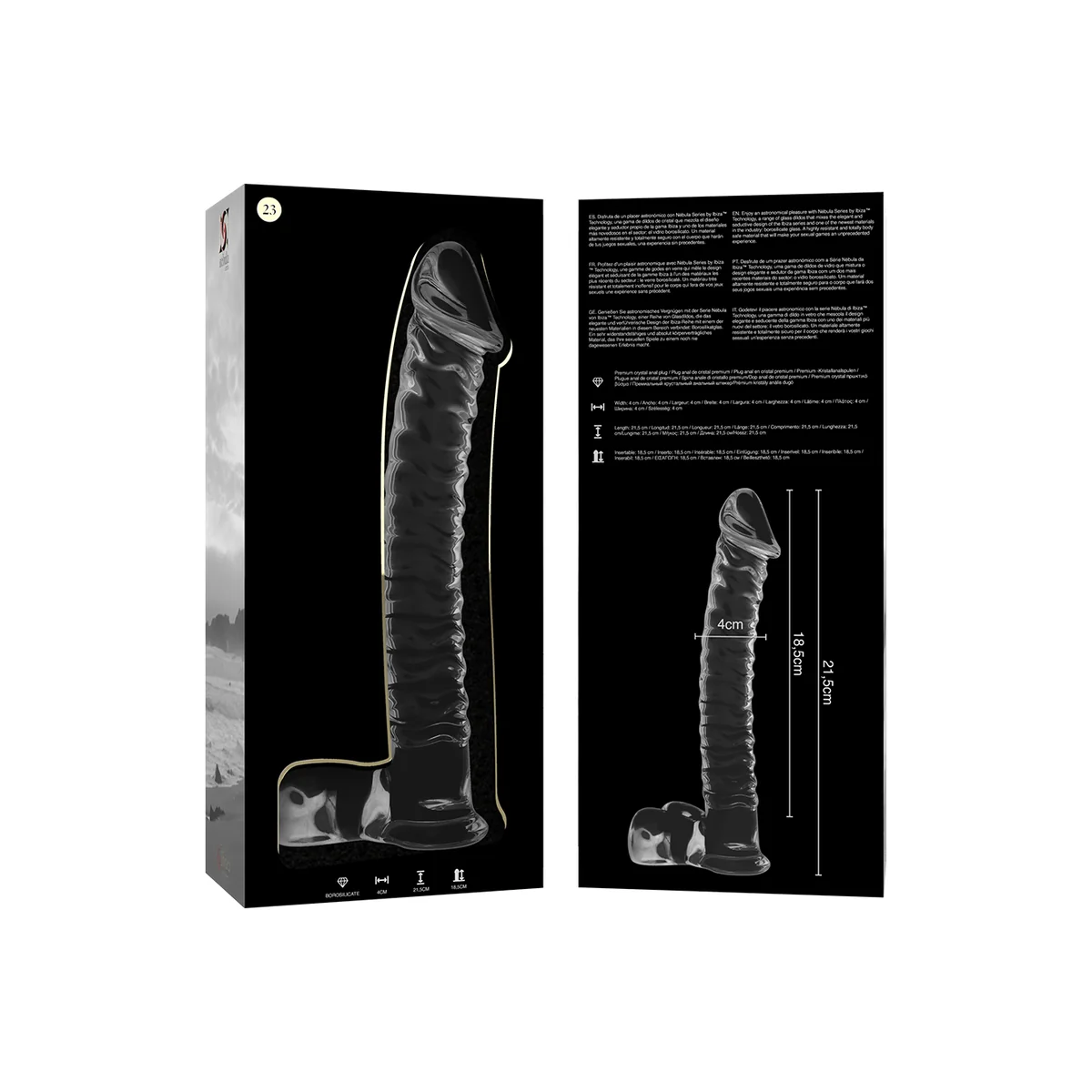 Modell 23 Dildo Borosilikatglas Klar 21.5 cm -O- 4 cm von Nebula Series By Ibiza kaufen | Fesselliebe