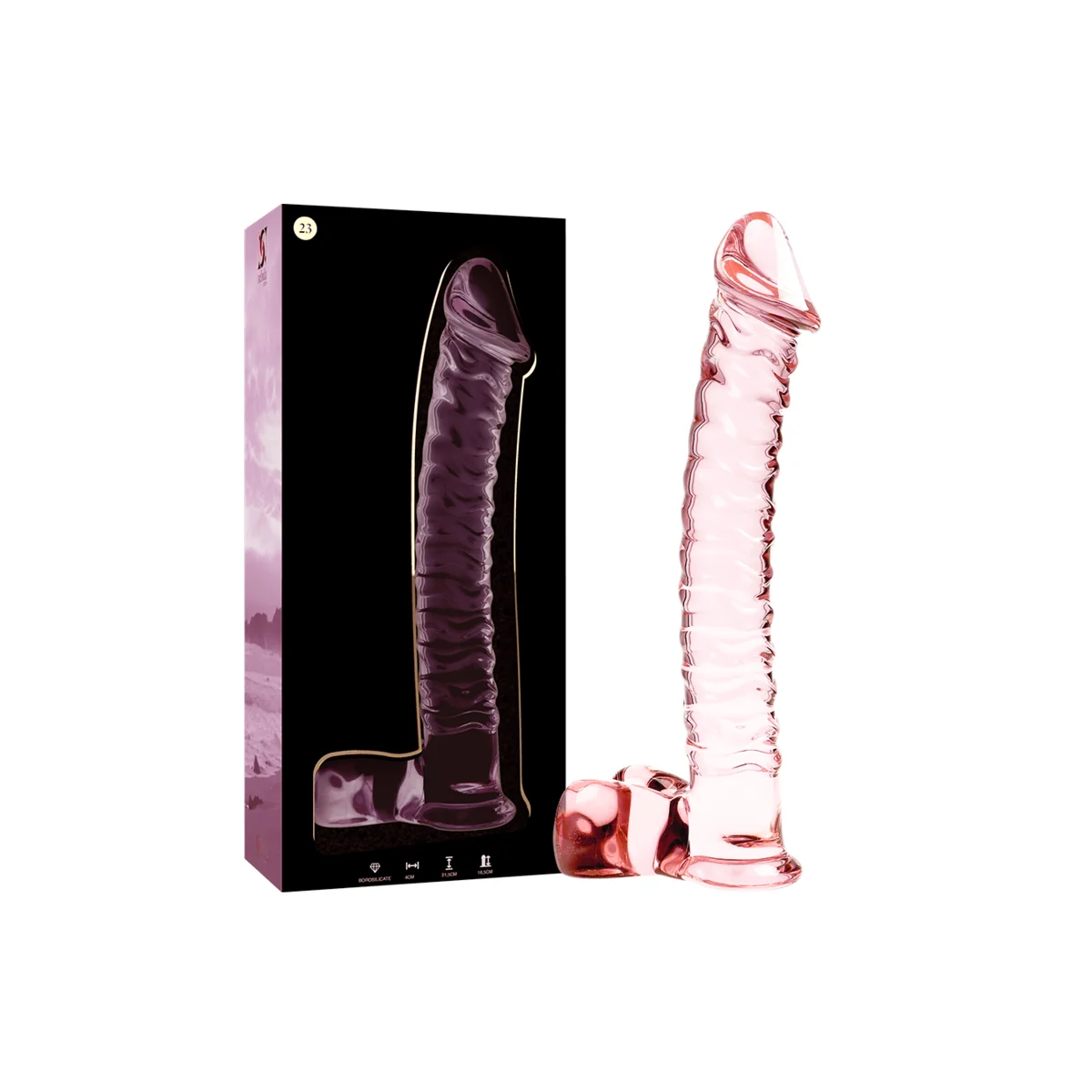 Modell 23 Dildo Borosilikatglas Rosa 21.5 cm -O- 4 cm von Nebula Series By Ibiza kaufen | Fesselliebe