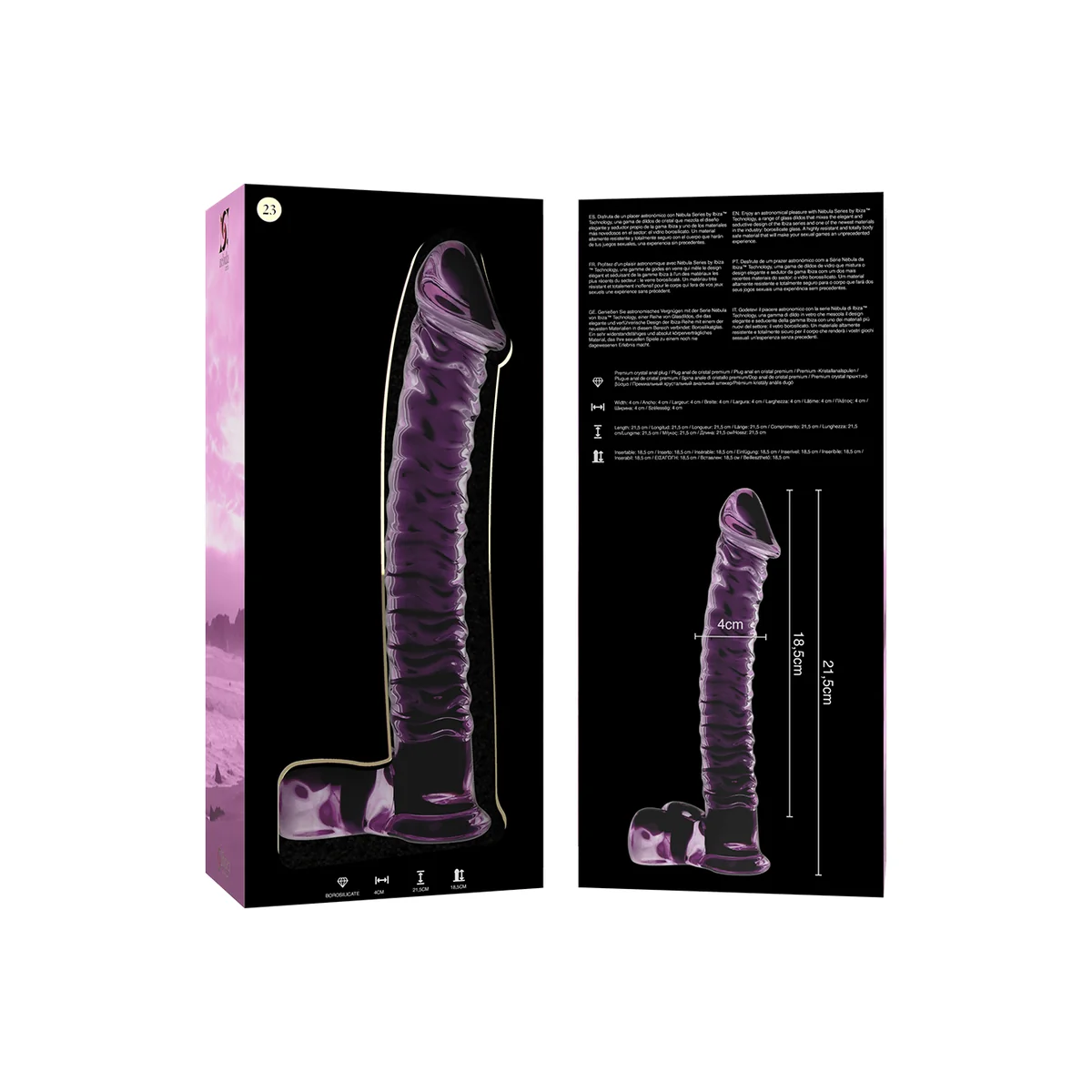 Modell 23 Dildo Borosilikatglas Rosa 21.5 cm -O- 4 cm von Nebula Series By Ibiza kaufen | Fesselliebe
