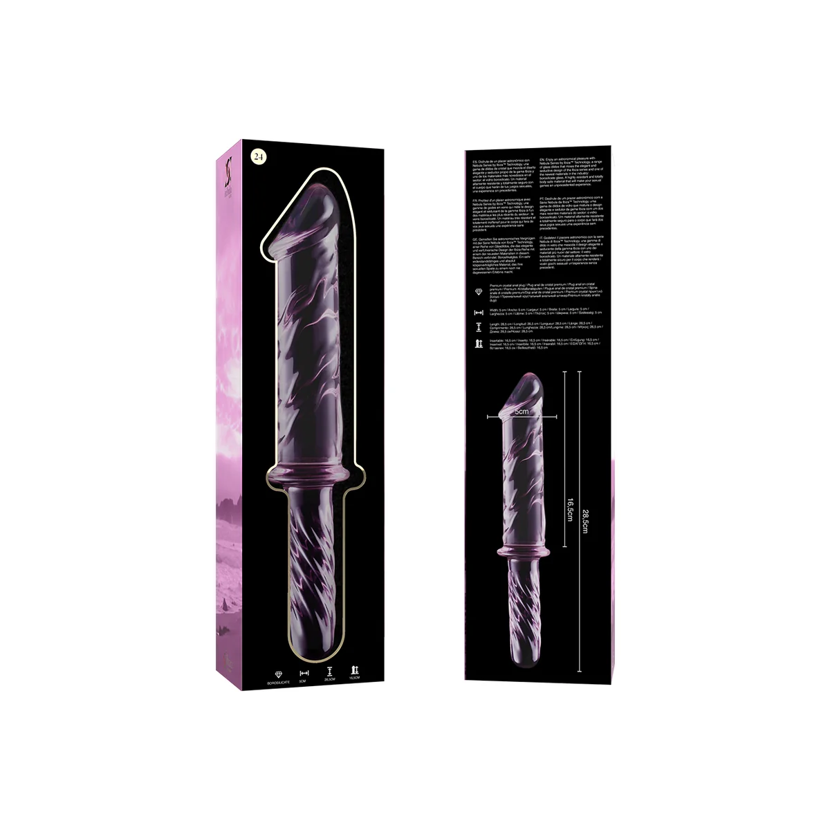 Modell 24 Dildo Borosilikatglas Rosa 28.5 cm -O- 5 cm von Nebula Series By Ibiza kaufen | Fesselliebe