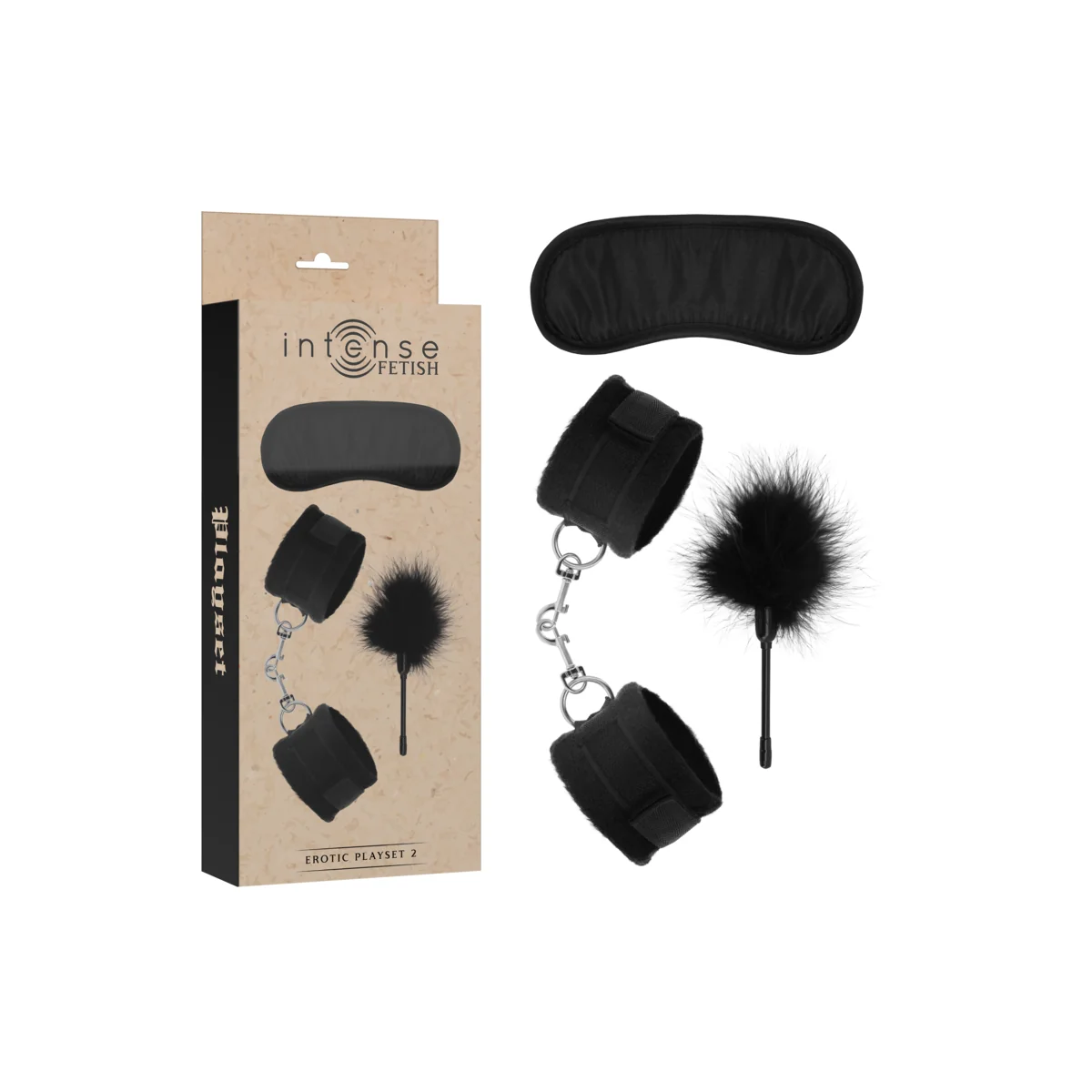 Fetish Erotikspielset 2 mit Handschellen, Blindmaske und Kitzel von Intense Fetish kaufen | Fesselliebe