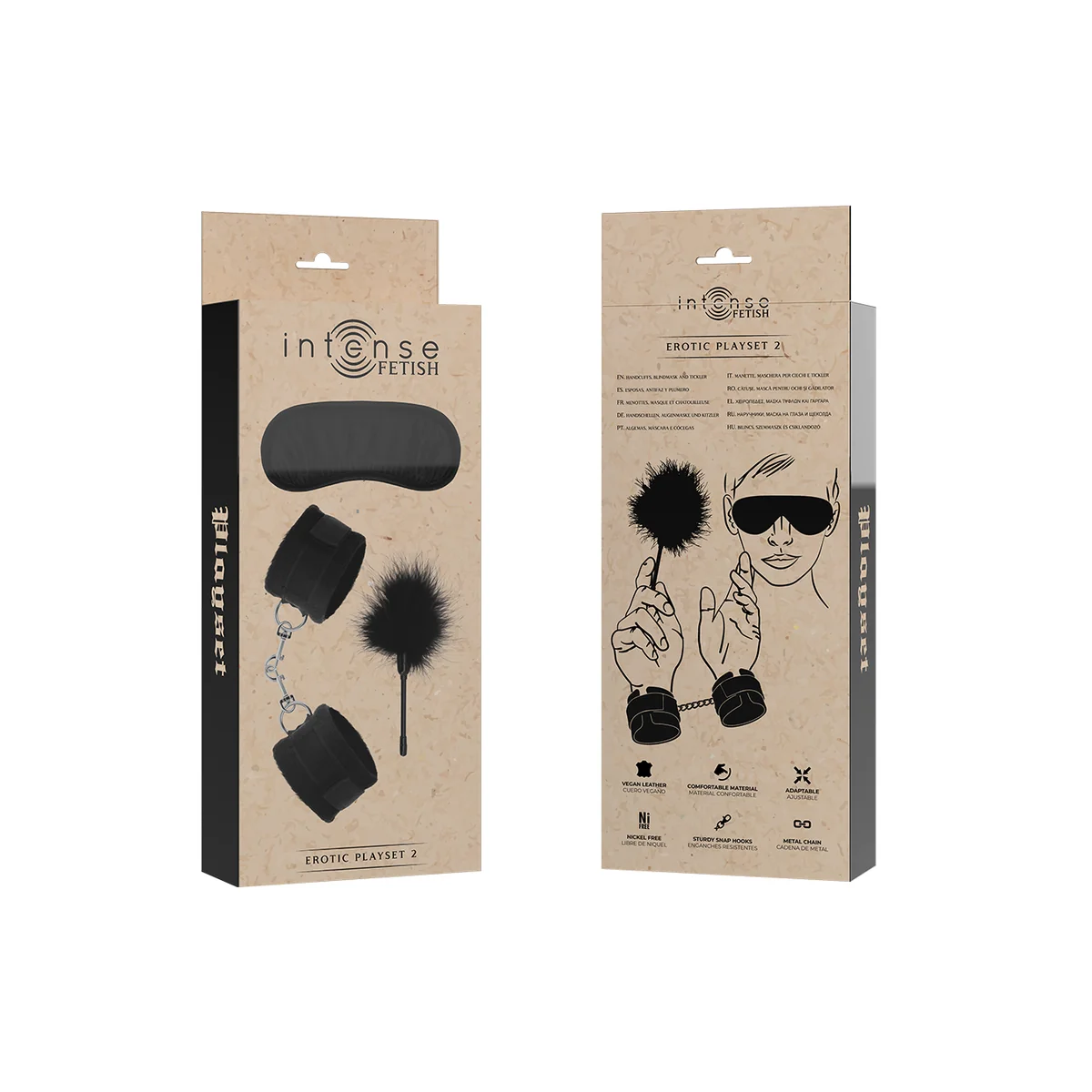 Fetish Erotikspielset 2 mit Handschellen, Blindmaske und Kitzel von Intense Fetish kaufen | Fesselliebe