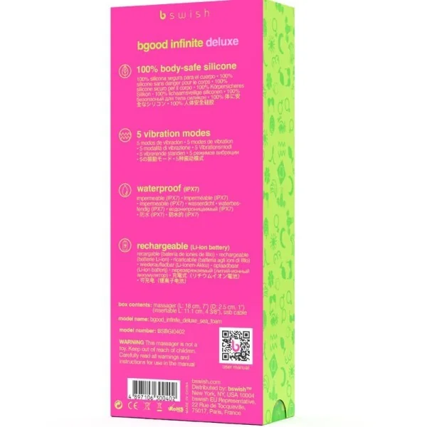 Bgood Infinite Deluxe wiederaufladbarer Vibrator Blaues Silikon von B Swish kaufen | Fesselliebe