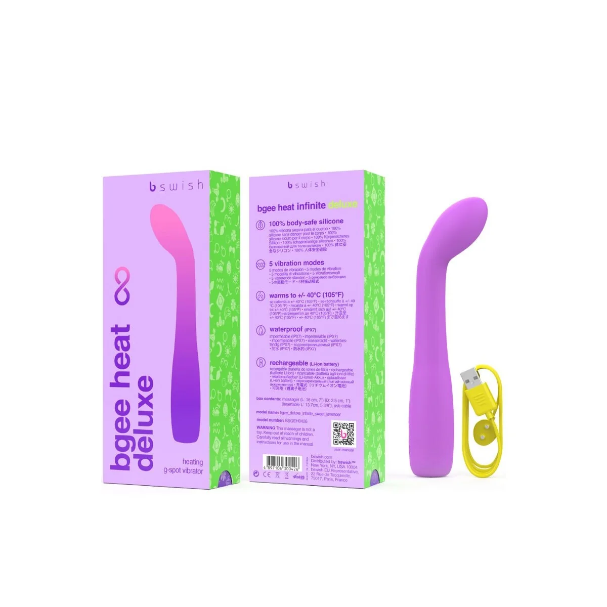 Bgee Heat Infinite Deluxe wiederaufladbarer Vibrator Lavendel Silikon von B Swish kaufen | Fesselliebe