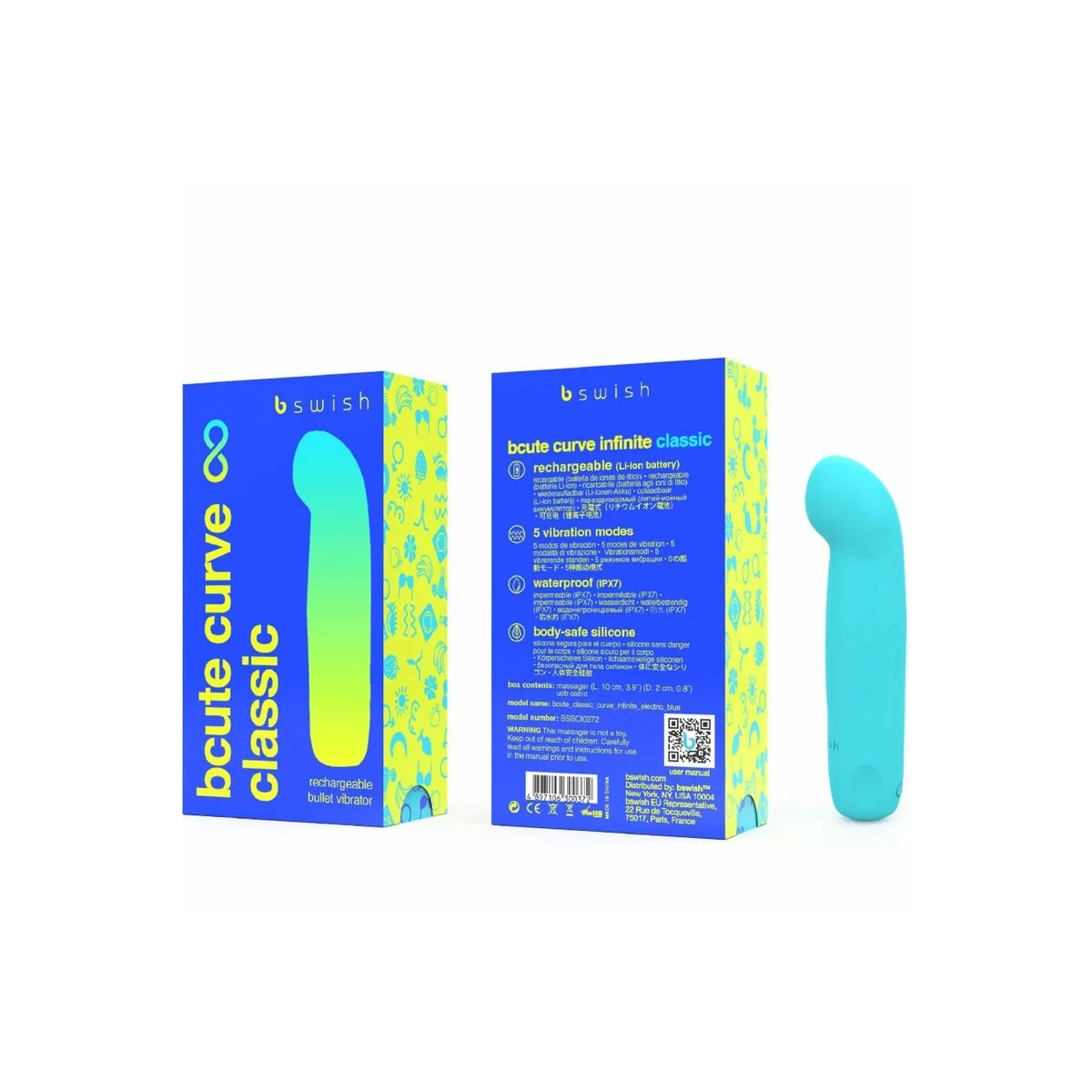 Bcute Curve Infinite Klassischer wiederaufladbarer Vibrator aus Blauem Silikon von B Swish kaufen | Fesselliebe