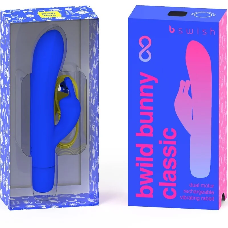 Bwild Bunny Infinite Klassischer wiederaufladbarer Vibrator aus Blauem Silikon von B Swish kaufen | Fesselliebe 2