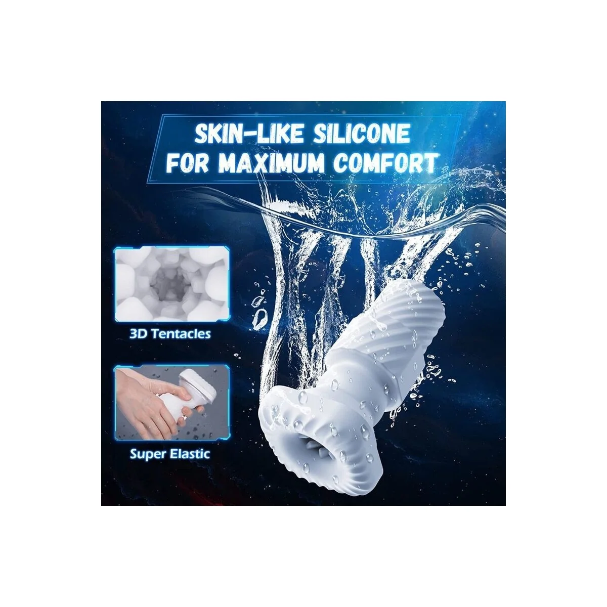 Stoßender Vibrations-Masturbator mit Heizfunktion und Mobiler Unterstützung - Schwarz von Baile For Him kaufen | Fesselliebe