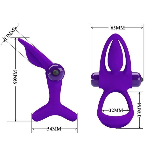 Vibratorring 10 Vibrationen Lila Silikon von Pretty Love Male kaufen | Fesselliebe