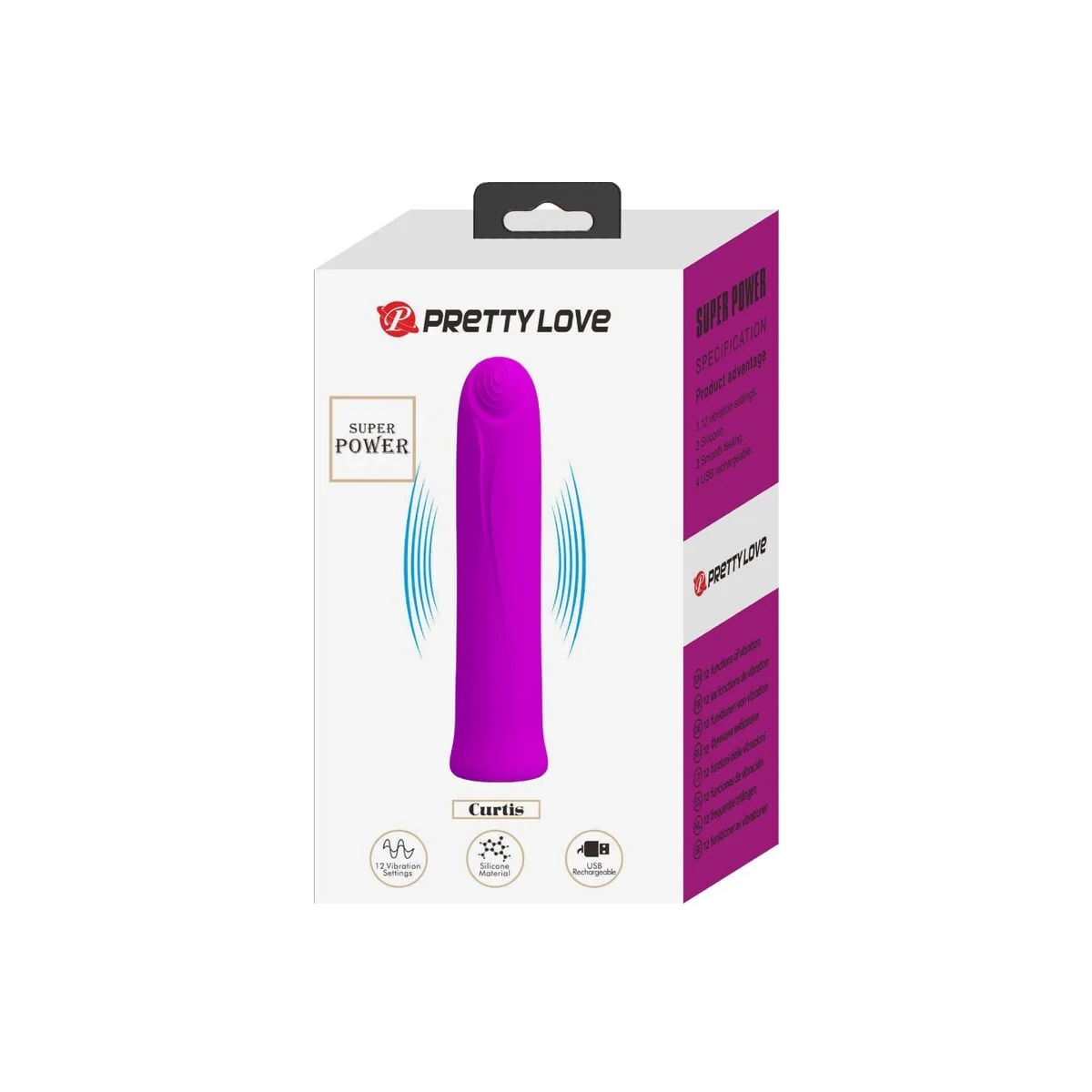 Curtis Mini Super Power Vibrator 12 Lila Silikonvibrationen von Pretty Love Flirtation kaufen | Fesselliebe