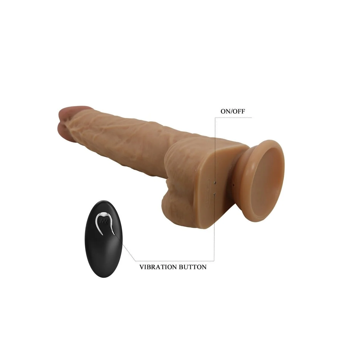 Jonathan Silikondildo 3 Vibrationen + 3 Einführmassnahmen mit Fernbedienung 21 cm von Pretty Love High Grade kaufen | Fesselliebe